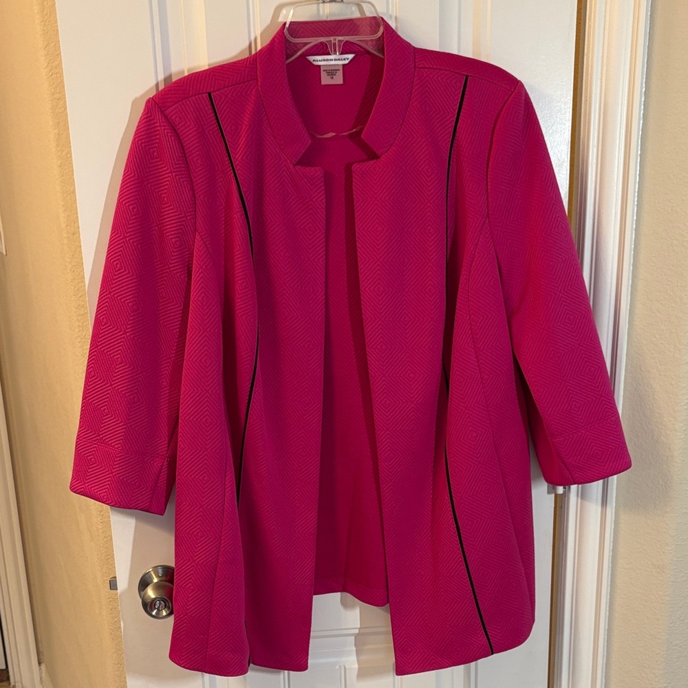 Allison Daley Fuchsia Blazer with Black Accents